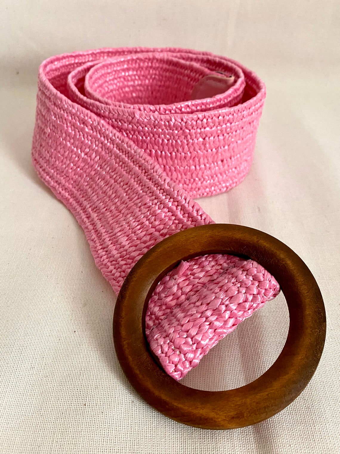 Pink Raffia Belt. Womens Raffia Belt. Summer Raffia Belt. Etsy