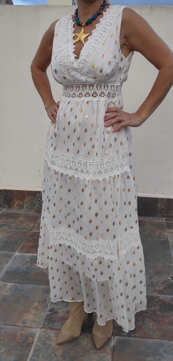 gold dot dress