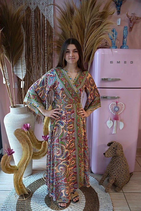 chinese dress ladies Emerson Stretch Long Dress in Kaleidoscope Paisleyi, 6 main image 0