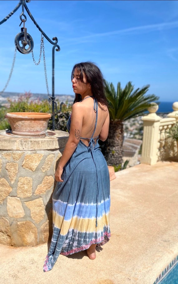 blue traditional dress Final Sale Plus Size Tie Bodycon Dress in Pastel Tie Dye  Chic And Curvy