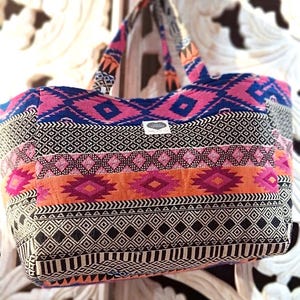 Boho bag. Pink bag. Shopper bag. Tote bag.