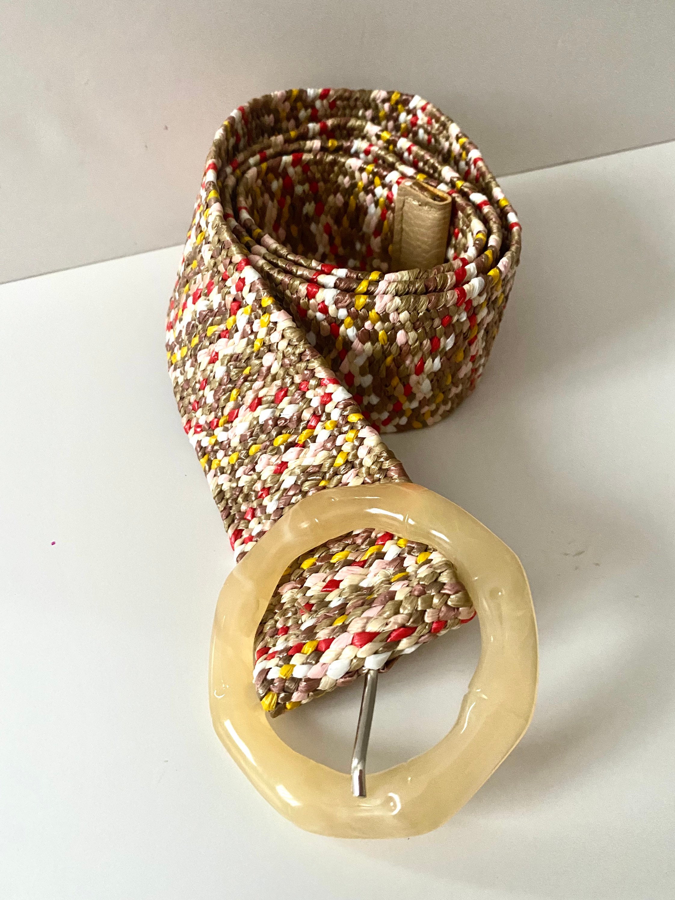 Womens Raffia Belt.multicolor Raffia Belt. Beige Raffia Belt. Raffia ...