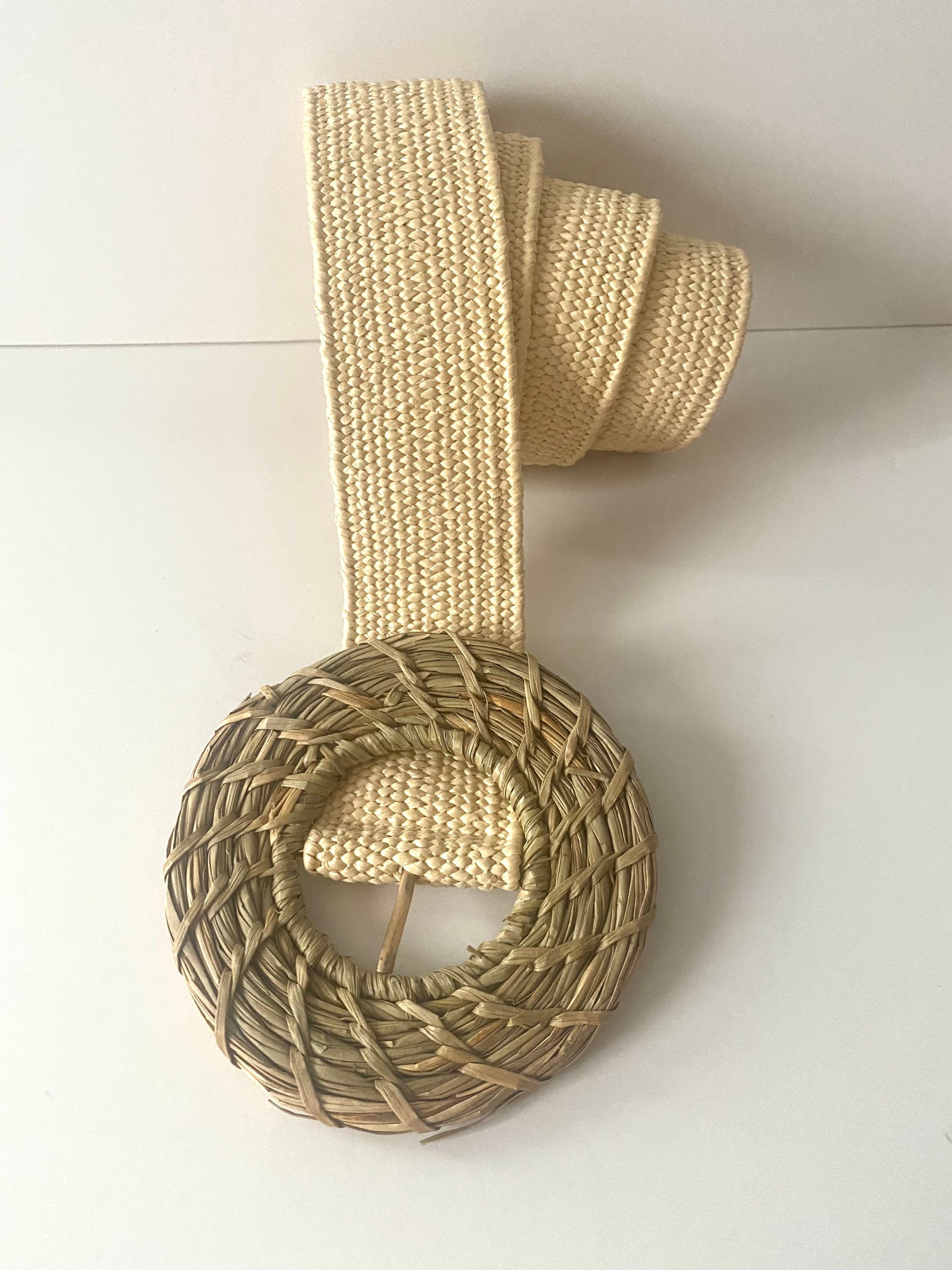 3635 4pcs Straw Woven Belt Set With Round Buckle Adjustable Braid Raffia Raffia Belt - Etsy main image 3