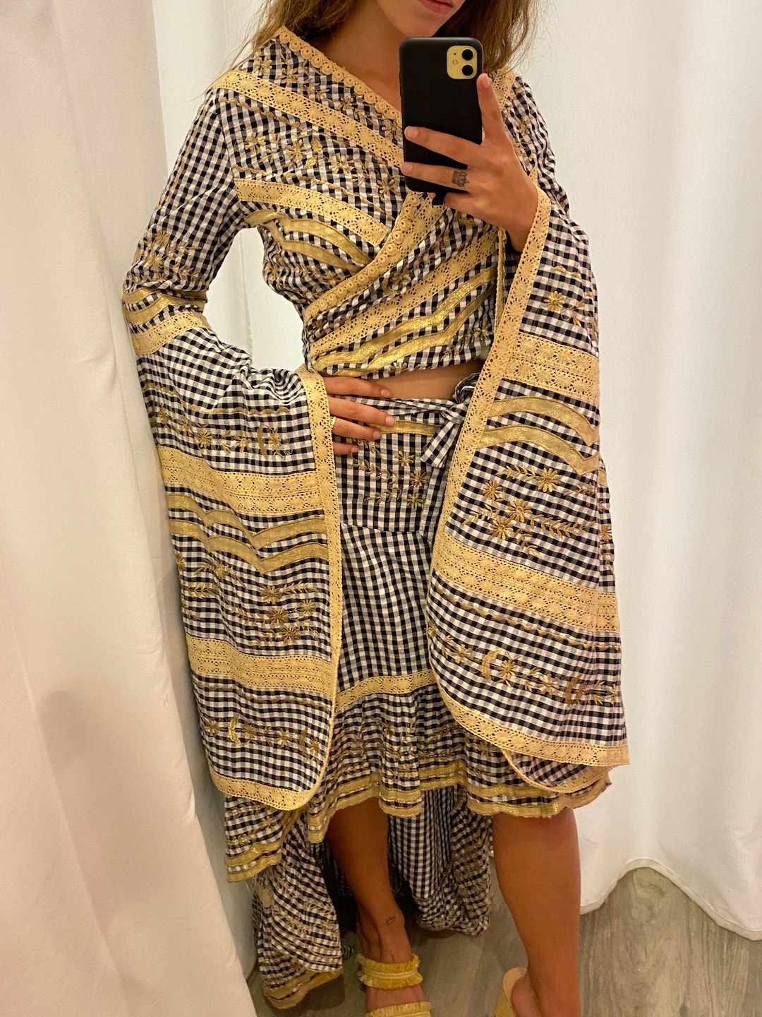 Boho Set.boho Skirt.boho Top.boho Gingham Set. Boho Skirt and Etsy