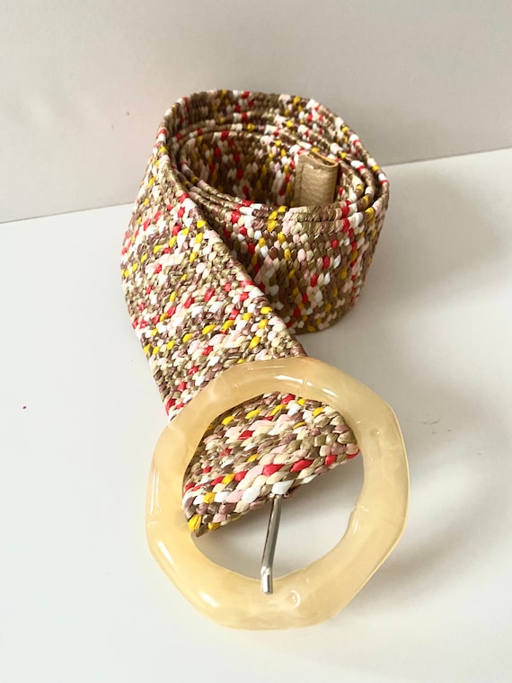 Womens Raffia Belt.multicolor Raffia Belt. Beige Raffia Belt. Etsy