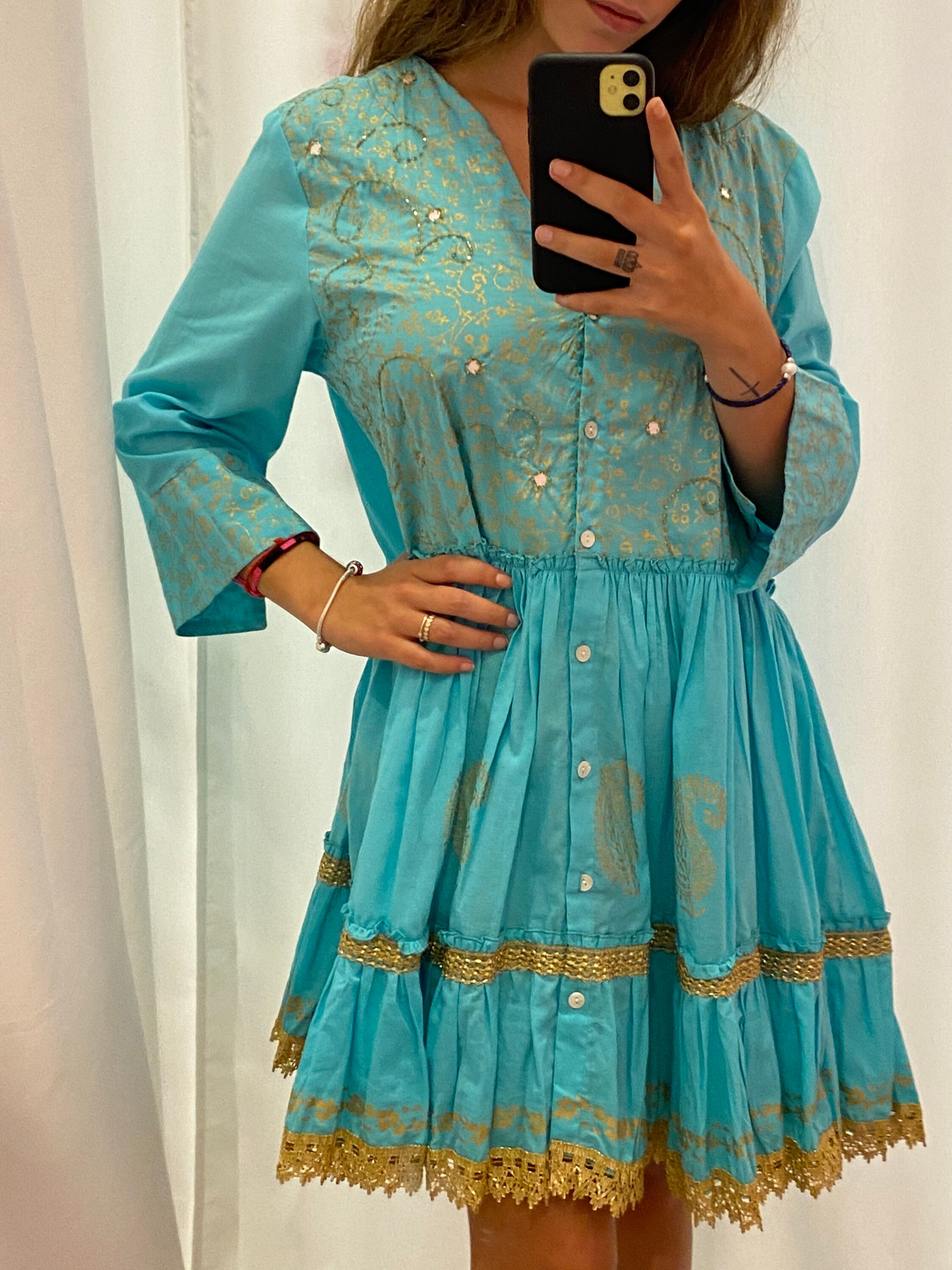 Blue Boho Dress.embroidered Boho Dress. Short Boho Dress.long Etsy UK