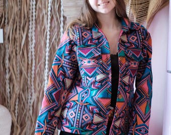 Boho-Jacke. Böhmische Jacke. Boho-Blazer. Zigeunerjacke Blaujacke. Rosa Jacke. Blaujacke. Damenjacke.