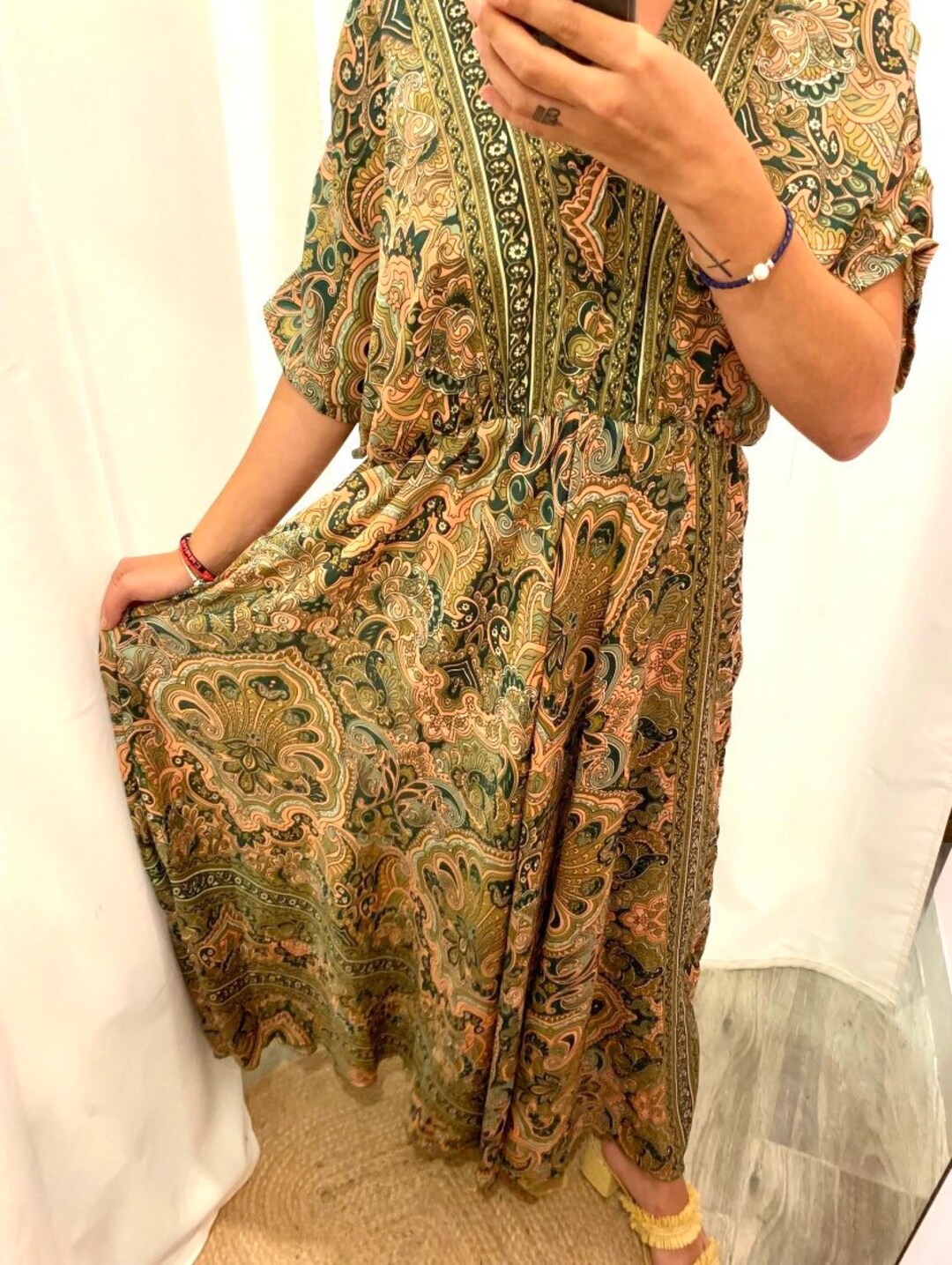 boho kleid pink orange