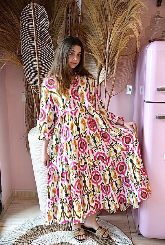 white christmas dresses THE BARCELONA TIERED COTTON MAXI DRESS – Shop-Sofia