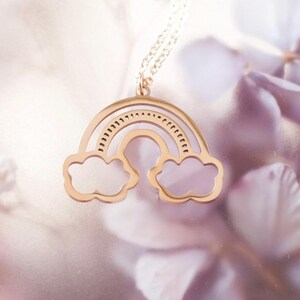 Cloud necklace. Rainbow necklace. Women&#39;s necklace. Antiallergic necklace. Perfect gift. Golden necklace.