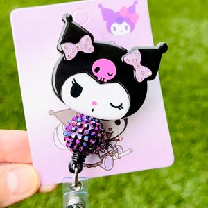 Kawaii Bunny Doctor Nurse Medical CoWorkers Retractable ID Badge Reel with Bead - ID Badge Holders - Gift Idea /  HK Kitty  Bunny
