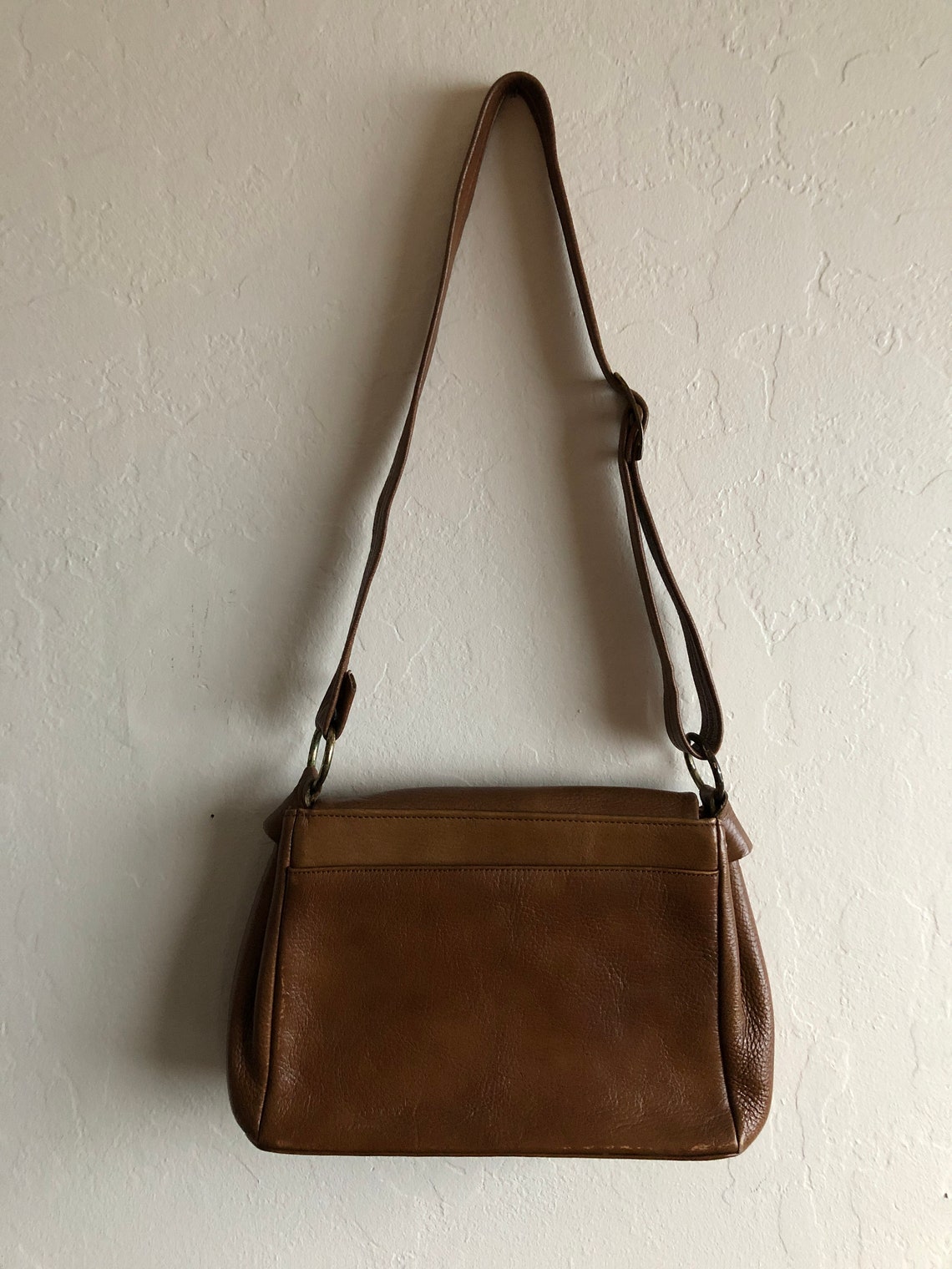 Vintage Brown Leather Casual Justin Shoulder Bag Etsy
