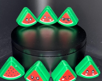3D Printed Watermelon Fidget Clicker: Sensory Desk Toy for Stress Relief