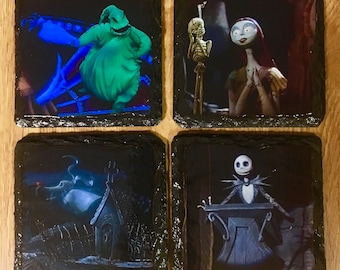 Jacks nightmare slate coaster set