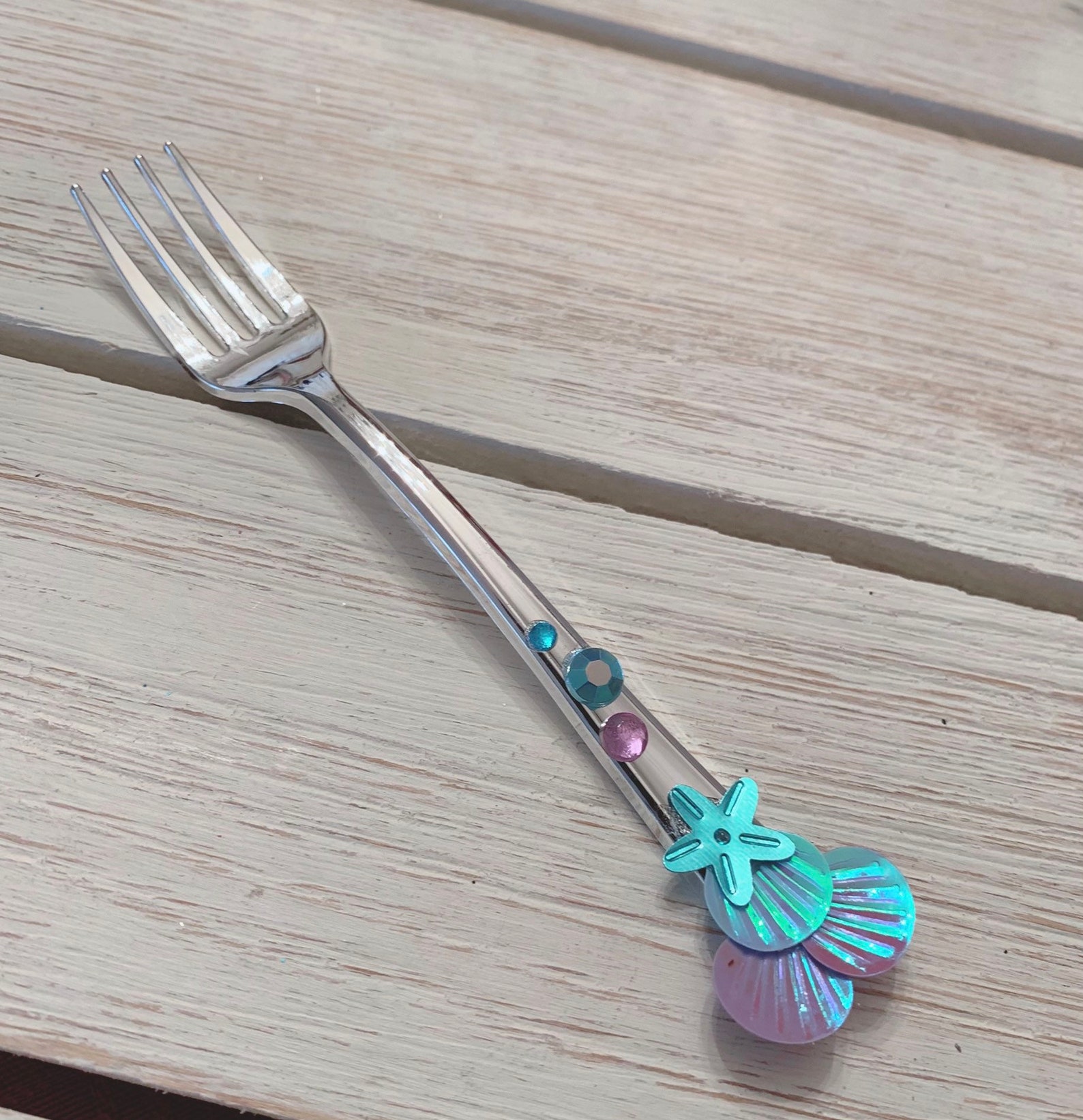 Dinglehopper Fancy Little Mermaid Teal Purple Ariel Party Fork Etsy