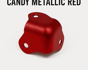 8x Candy Metallic Red Custom Case Corners – 3-Hole Amp & Cab Protectors