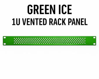 1U Green Ice Vented Rack Panel – Candy Metallic Steel 19” Guitar/Studio Rigs