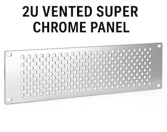 Custom Metallic Super Chrome 2U Rack Panel – Vented Steel Cover for 19” Mount Gear