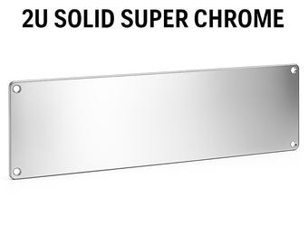 Custom Metallic Super Chrome 2U Rack Panel – Solid Steel Cover for 19” Mount Gear