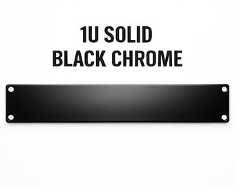 Custom Metallic Black Chrome 1U Rack Panel – Steel Cover for 19” Mount Gear