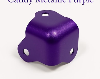 Candy Metallic Purple 3-Hole Amp Corners (8-Pack) – Heavy-Duty Guitar Cabinet Hardware w/ Screws