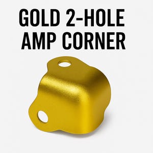 May include: Gold metal corner brace with two holes.  The brace is designed to reinforce and protect corners of furniture or other objects.