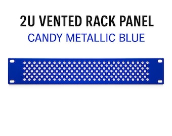 Custom Candy Blue 2U Rack Panel – Steel Vent Cover for 19” Mount Gear