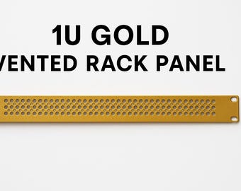 1U Gold Vented Steel Panel – 19” Rack Mount Faceplate – Perforated Vent