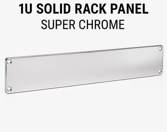 Custom Metallic Super Chrome 1U Rack Panel – Steel Cover for 19” Mount Gear