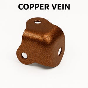 May include: A copper-colored metal corner bracket with three holes. The bracket has a textured finish and the text "COPPER VEIN" is displayed above it.