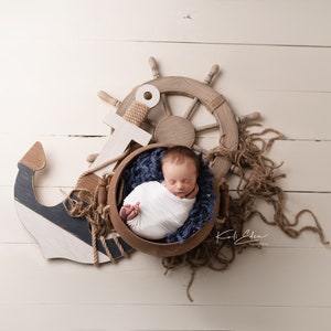 Nautical Newborn Digital Backdrop