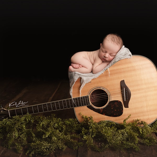 Guitar Newborn Digital Background Backdrop