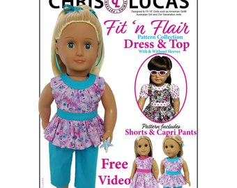 Fit ‘n Flair 18″ Doll Sewing Pattern Collection including Video Sewalong