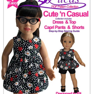 Cute n Casual - Sewing pattern for 18&quot; Size dolls including American Girl