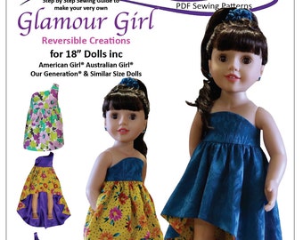 Glamour Girl - AG Dolls - Reversible Dress Sewing Pattern