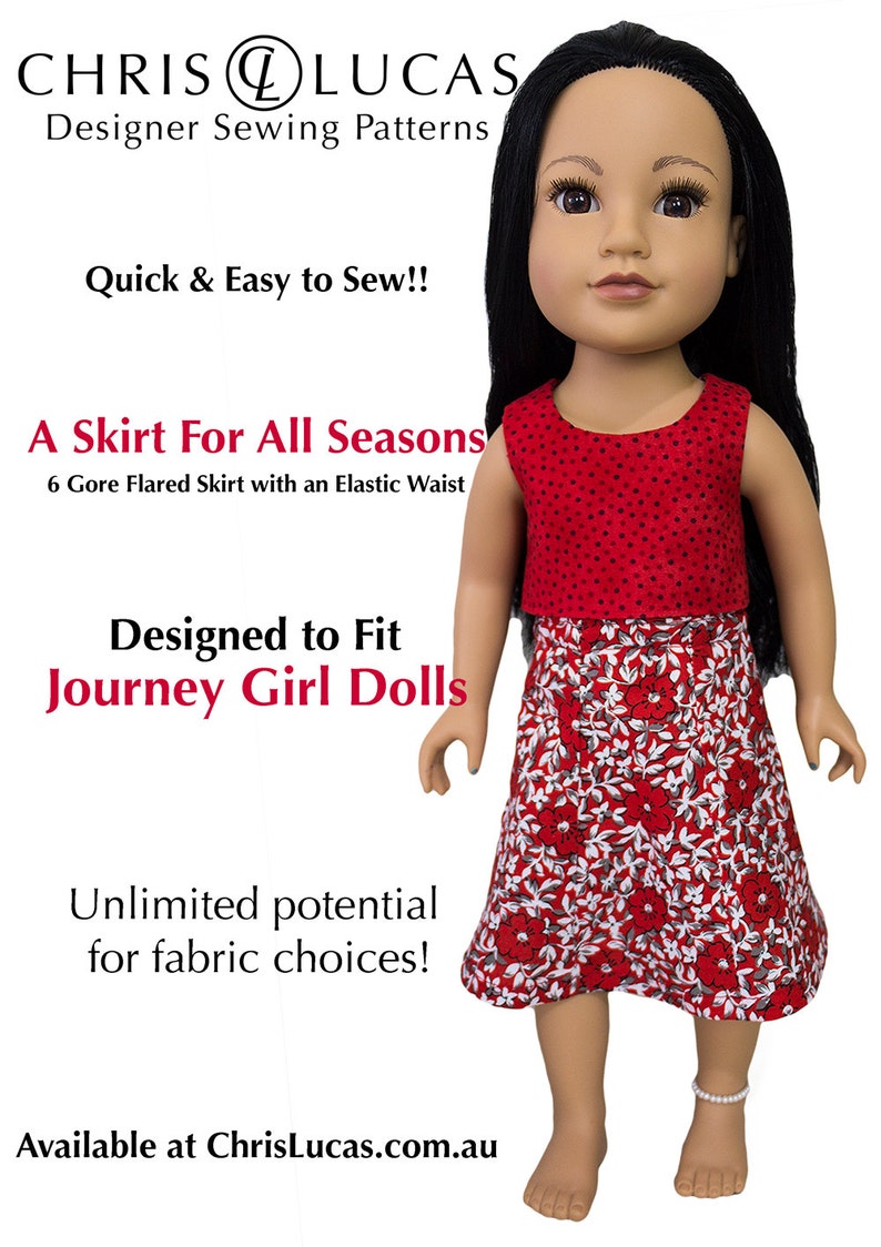 A Skirt for All Seasons Journey Girl Doll Skirt Sewing Pattern PDF image 2