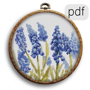 Bluebells Spring Flowers Plant Counted Cross Stitch Pattern
