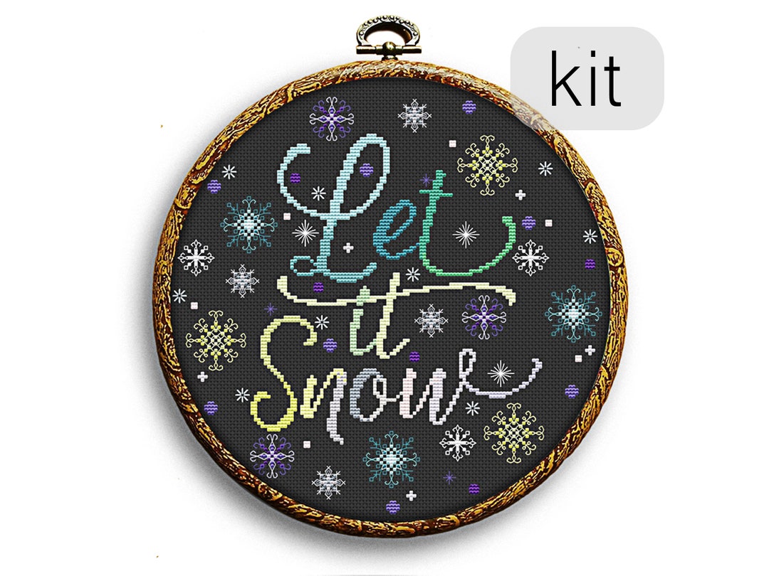 Let It Snow Holiday Counted Cross Stitch KIT - Etsy
