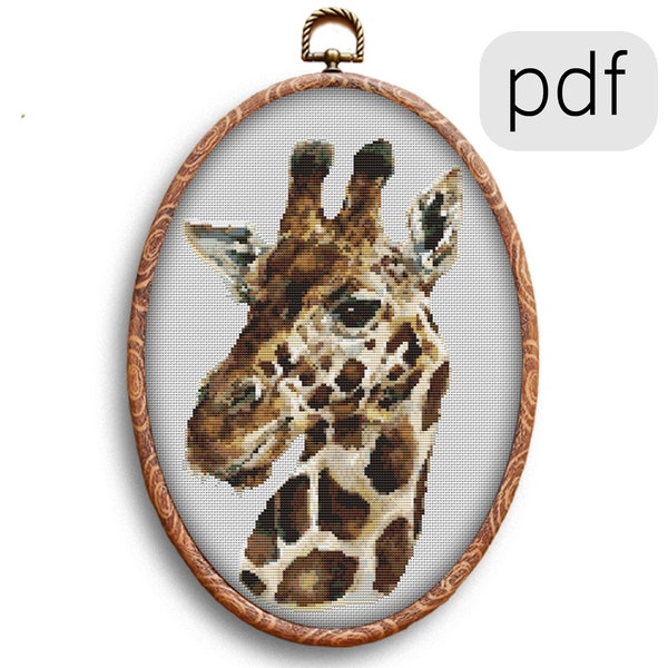 REALISTIC GIRAFFE Cross Stitch Pattern PDF