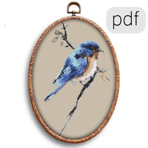 Schema punto croce contato Western Bluebird PDF