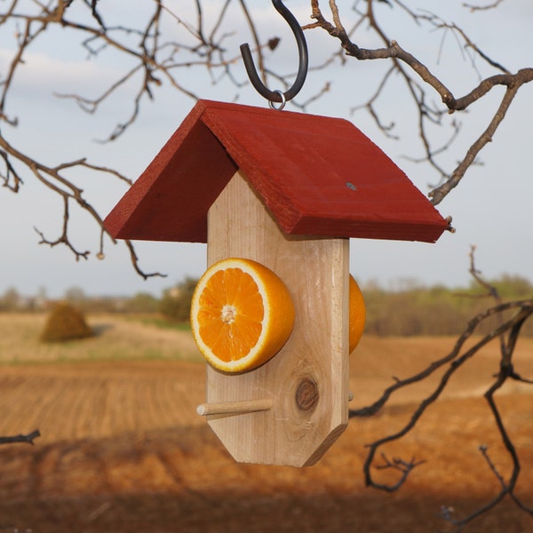 Hand-Crafted Cedar Oriole Feeder