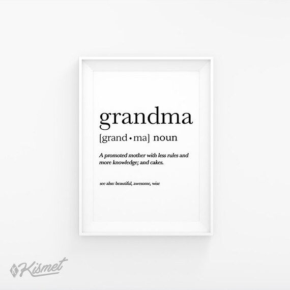 GRANDMA DEFINITION Print Digital Print Grandma Christmas Etsy