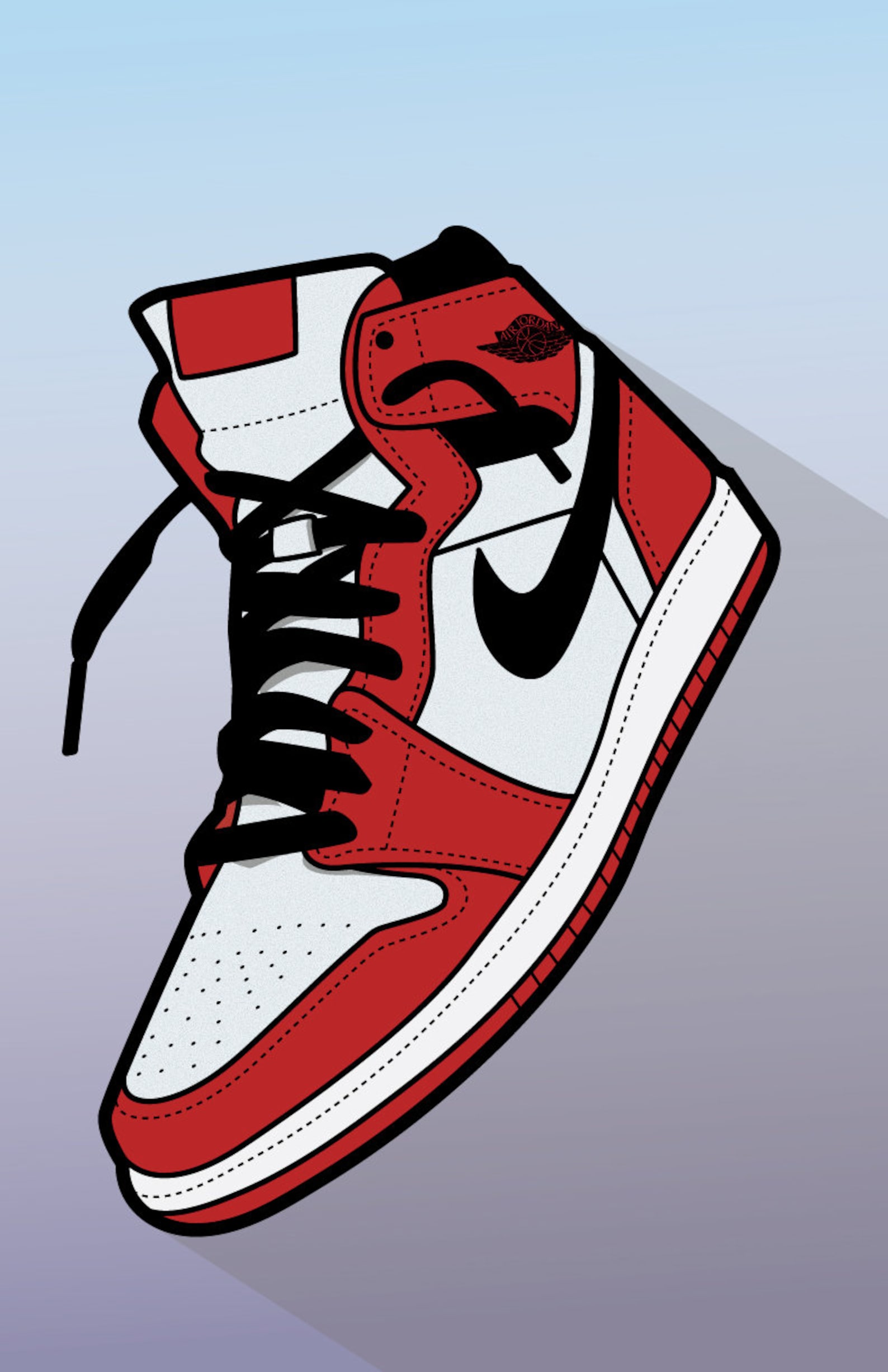 AIR JORDAN 1 CHICAGO Sneaker Art Digital Print Poster Etsy