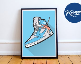 SNEAKER ART - UNC, Hypebeast Poster, Sneaker Prints, Printable Wall Art, Minimal Hypebeast Decor, Prints, Gfits, Wall Decor