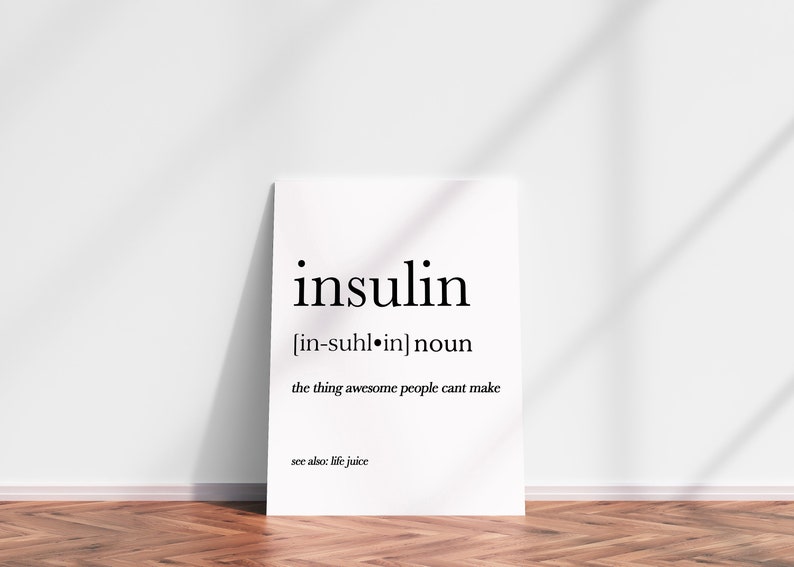 Insulin Definition Diabetes Awareness, Definition Quote, Diabetes Definition, T1D, Type One Diabetes Awareness, Insulin, Gift for Her image 1