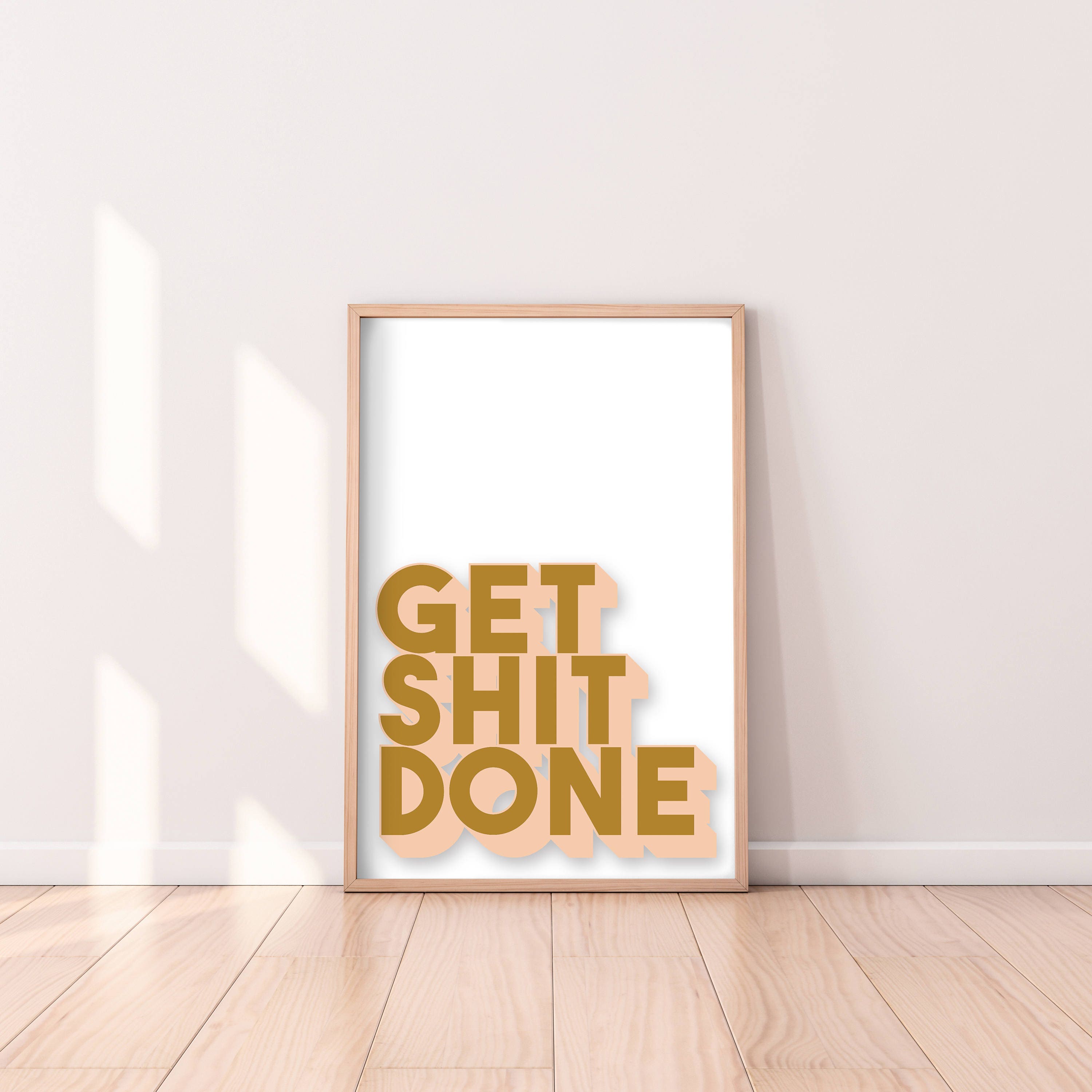 Get Shit Done Typography Poster Printable Art Office Decor - Etsy