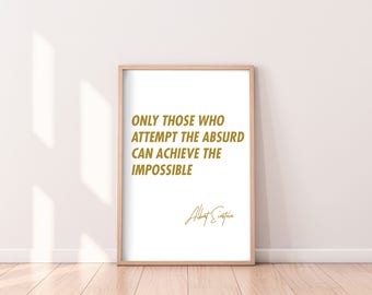 ALBERT EINSTEIN QUOTE - Christmas Gift Digital Print Home Decor Gift For Students Wall Art Nike Motivational Poster Printable Art Graduation