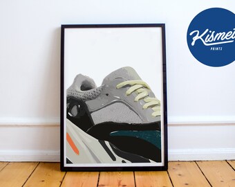 MINIMAL SNEAKER ART - Wave Runner, Hypebeast Poster, Sneaker Prints, Printable Wall Art, Minimal Hypebeast Decor, Wall Decor, Gift, Print