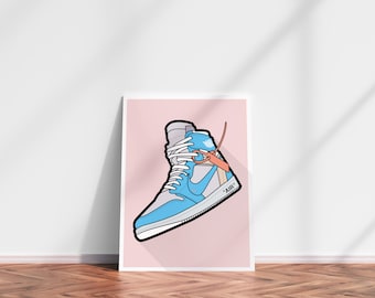 SNEAKER ART MINIMAL - Off White Unc, Hypebeast Poster, Sneaker Prints, Printable Wall Art, Minimal Hypebeast Decor, Gifts, Wall Decor