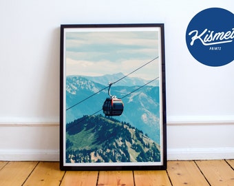 Cable Car Print - Art minimaliste, impression minimaliste, affiche minimaliste, cadeau, décoration murale